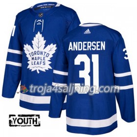 Toronto Maple Leafs tröja Frederik Andersen 31 Adidas 2017-2018 Blå Authentic - NHL Tröjor Barn